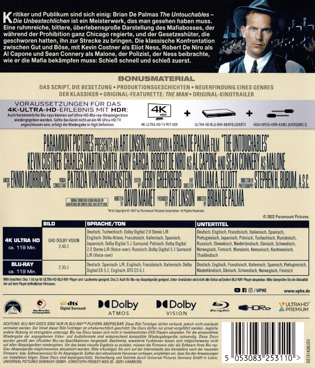 Untouchables, The (4K Ultra HD)