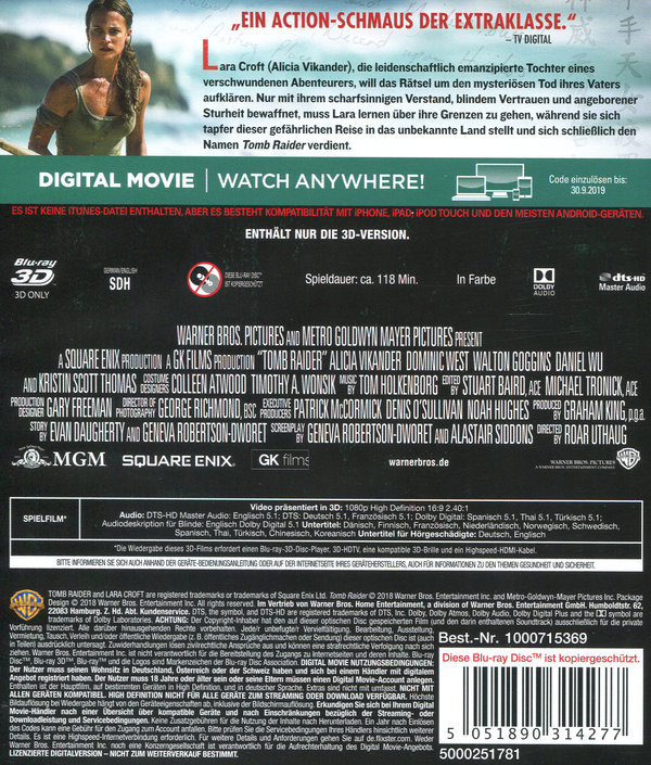 Tomb Raider 3D (3D blu-ray)