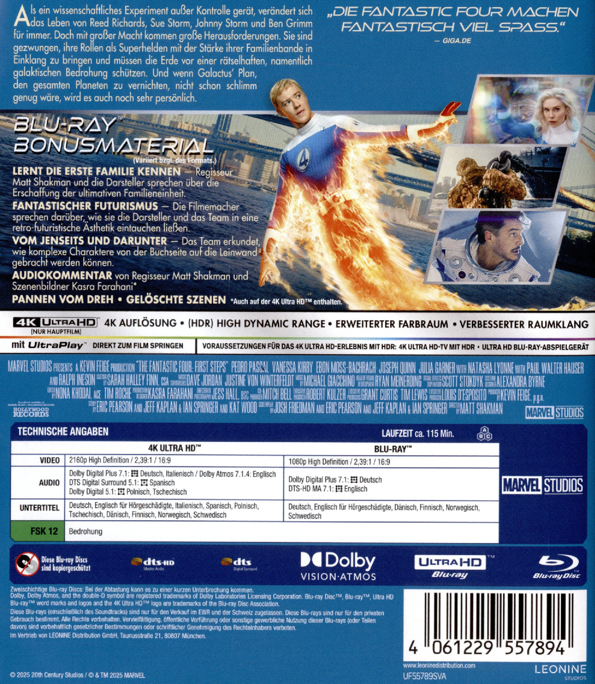 The Fantastic Four - First Steps  (4K Ultra HD) (+ Blu-ray)