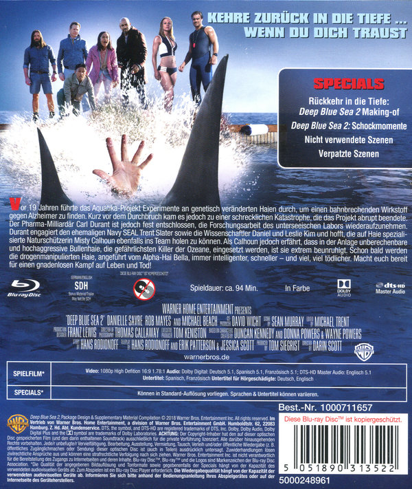 Deep Blue Sea 2 (blu-ray)