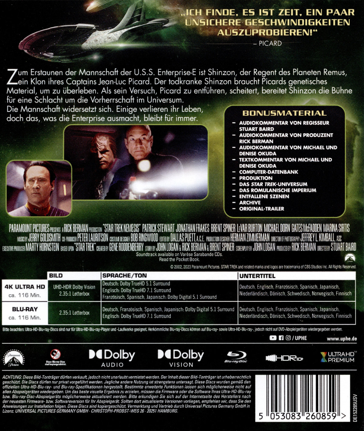 STAR TREK X - Nemesis  (+ Blu-ray)  (Blu-ray 4K Ultra HD)