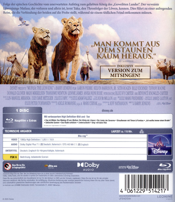 Mufasa - Der König der Löwen  (Blu-ray Disc)