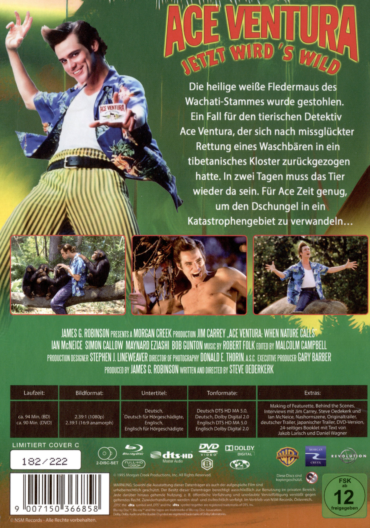 Ace Ventura 2 - Jetzt wird's wild - Uncut Mediabook Edition (DVD+blu-ray) (C)