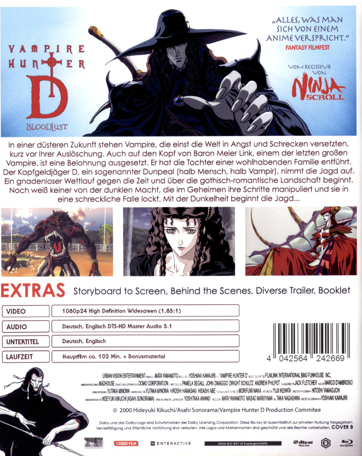 Vampire Hunter D: Bloodlust - Cover B - LImited Edition  (Blu-ray Disc)