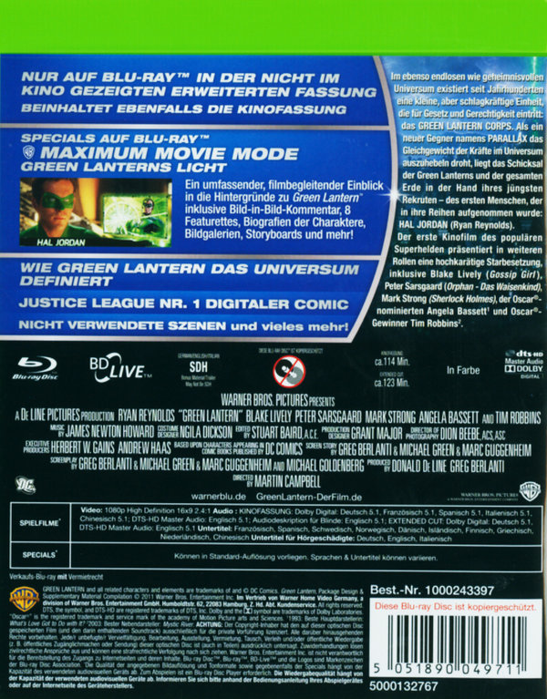 Green Lantern - Extended Cut  (Blu-ray Disc)