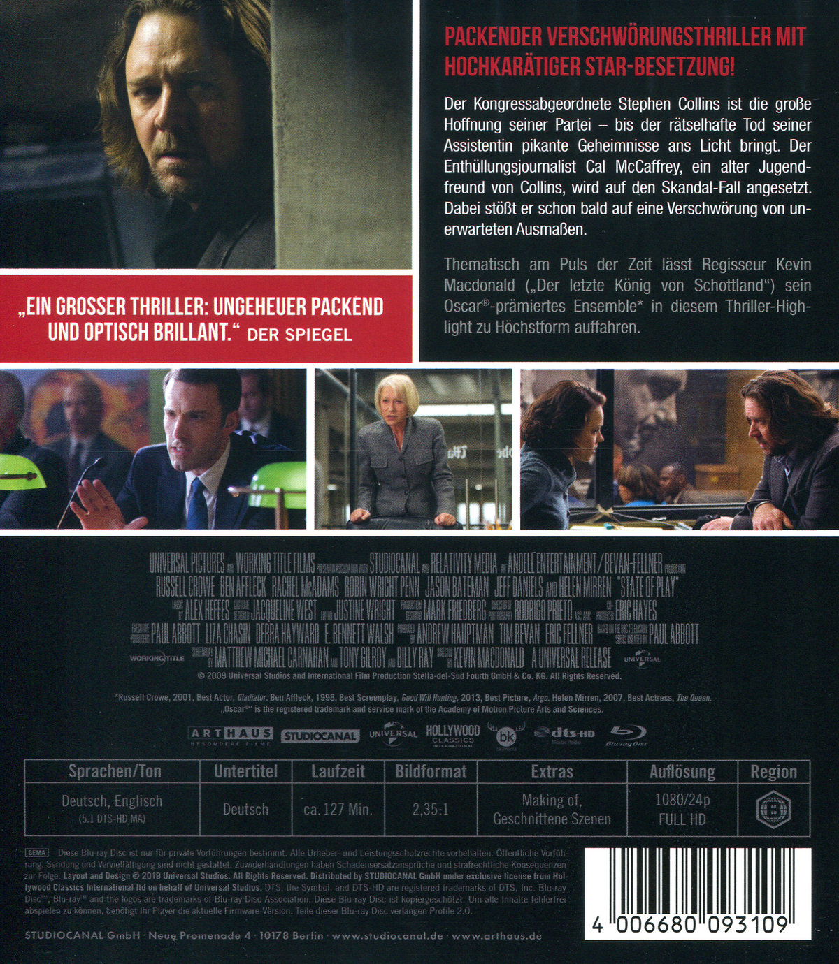 State of Play - Stand der Dinge (blu-ray)