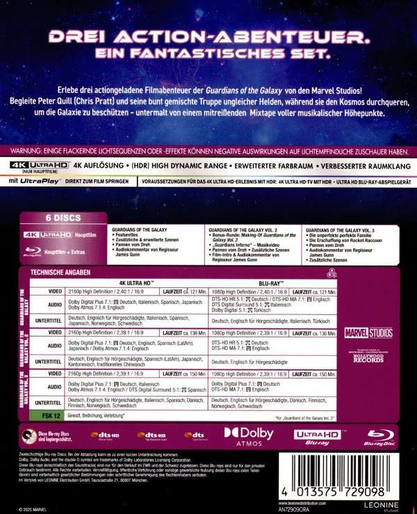 Guardians of the Galaxy -  3-Movie Collection  (4K Ultra HD) (+ Blu-ray)