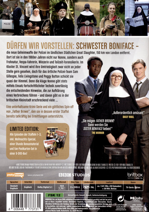 Sister Boniface - Die kompletten Staffeln 1-3 LTD. - Limitierte Collector's Edition mit Postkarten-Set  [9 DVDs]  (DVD)
