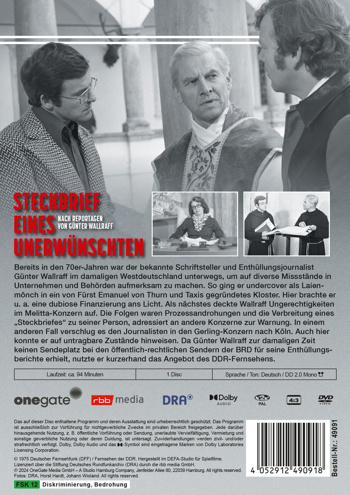 Steckbrief eines Unerwünschten - Nach Reportagen von Günter Wallraff (DDR TV-Archiv)  (DVD)