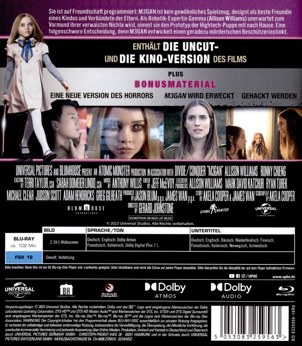 M3GAN - Kino und Unratedfassung (blu-ray)