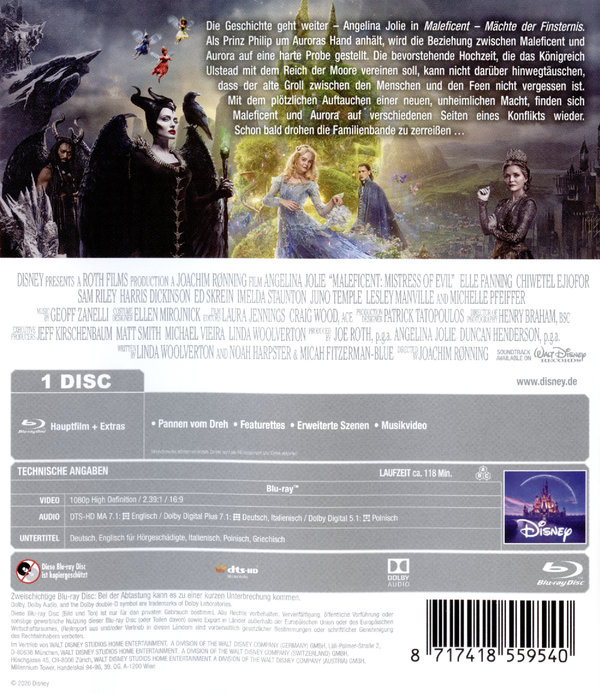 Maleficent - Mächte der Finsternis (blu-ray)