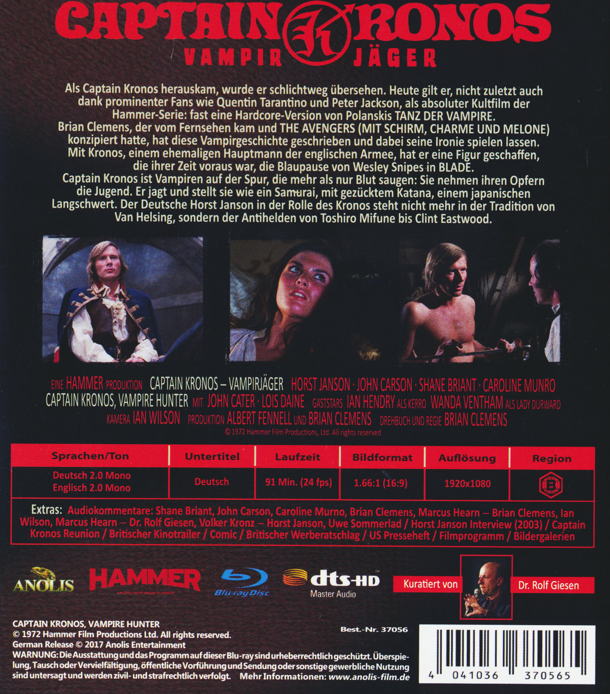 Captain Kronos - Vampirjäger - Uncut Edition (blu-ray)