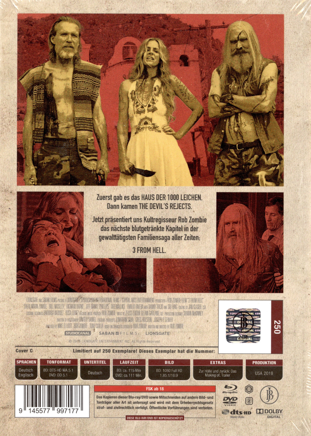 3 From Hell - Uncut Mediabook Edition  (blu-ray) (C)