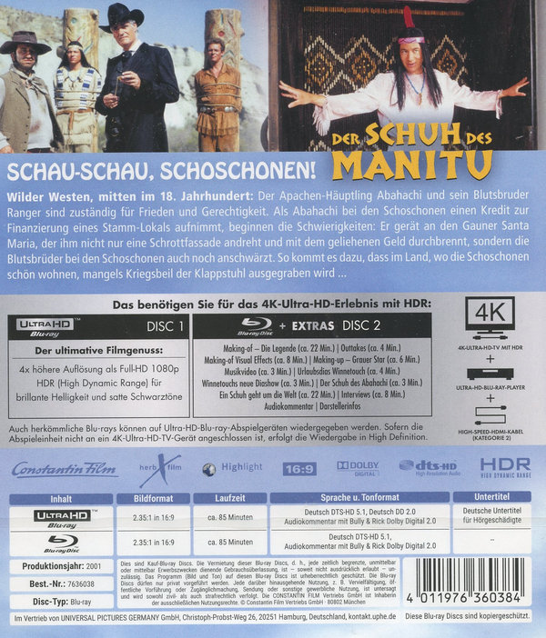 Der Schuh des Manitu - Remastered  (4K Ultra HD) (+ Blu-ray) 
