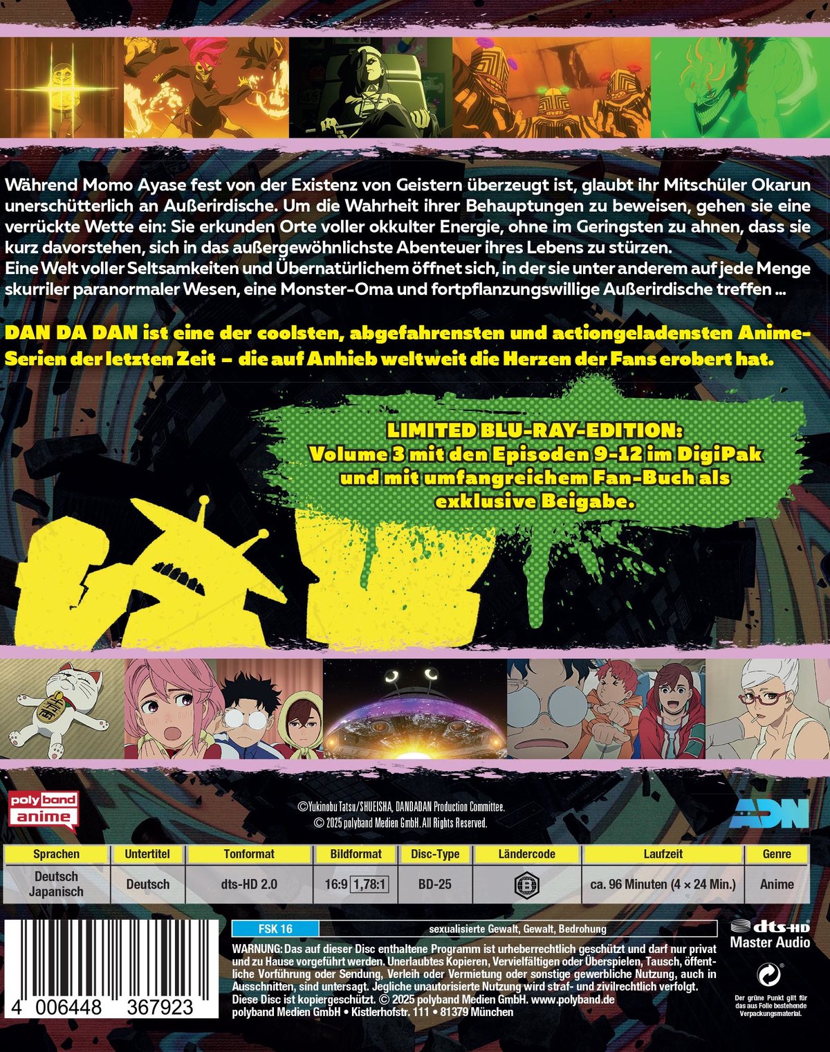 DAN DA DAN - Staffel 1, Volume 3 LTD. - Mit Fan-Buch  (Blu-ray Disc)