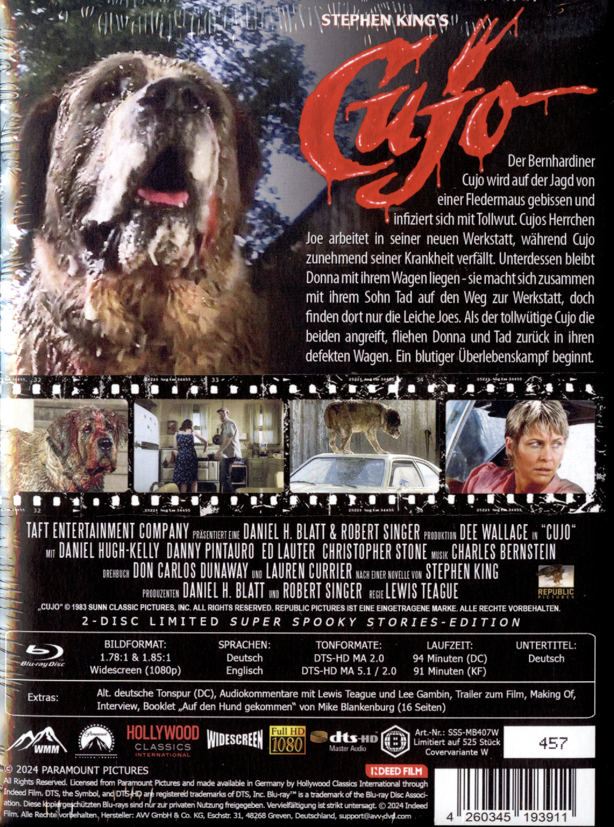 Stephen King's Cujo (Director's Cut + Kinofassung) - Uncut Mediabook Edition  (blu-ray) (WMM)