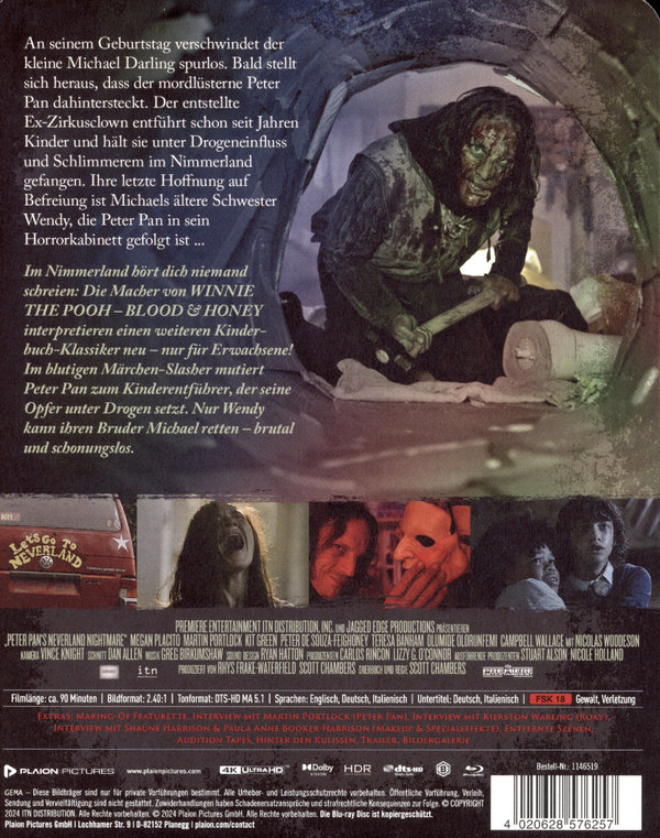 Peter Pan's Neverland Nightmare - Uncut Steelbook Edition  (4K Ultra HD+blu-ray)