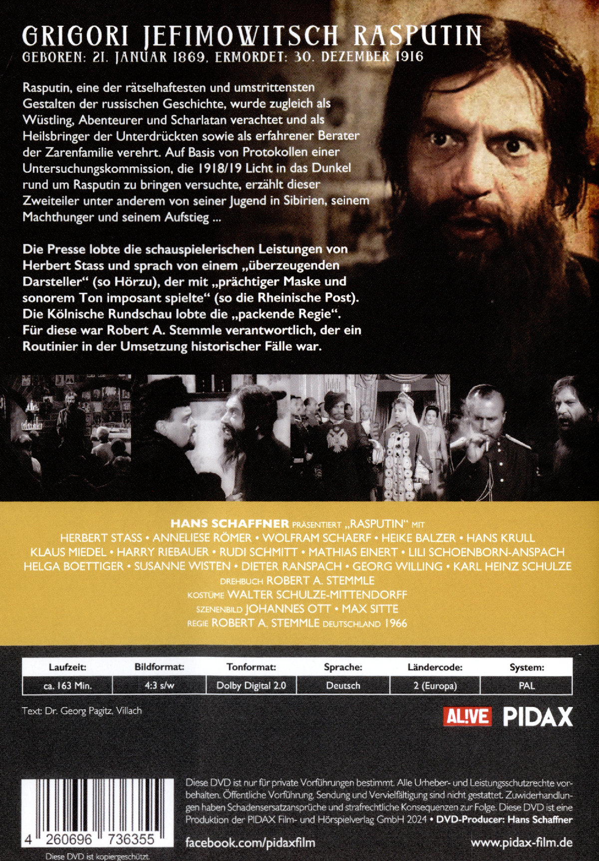 Rasputin / Der komplette Zweiteiler (Pidax Historien-Klassiker)  (DVD)