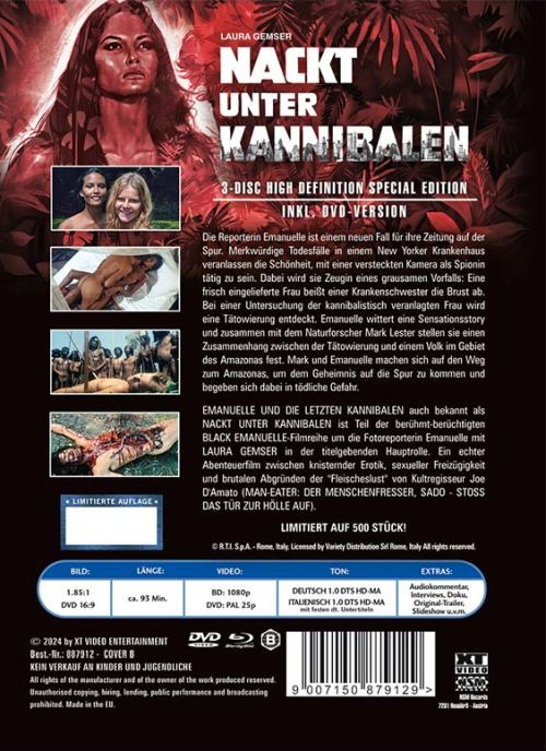 Nackt unter Kannibalen - Emanuelle und die letzten Kannibalen - Uncut Mediabook Edition  (DVD+blu-ray) (B)