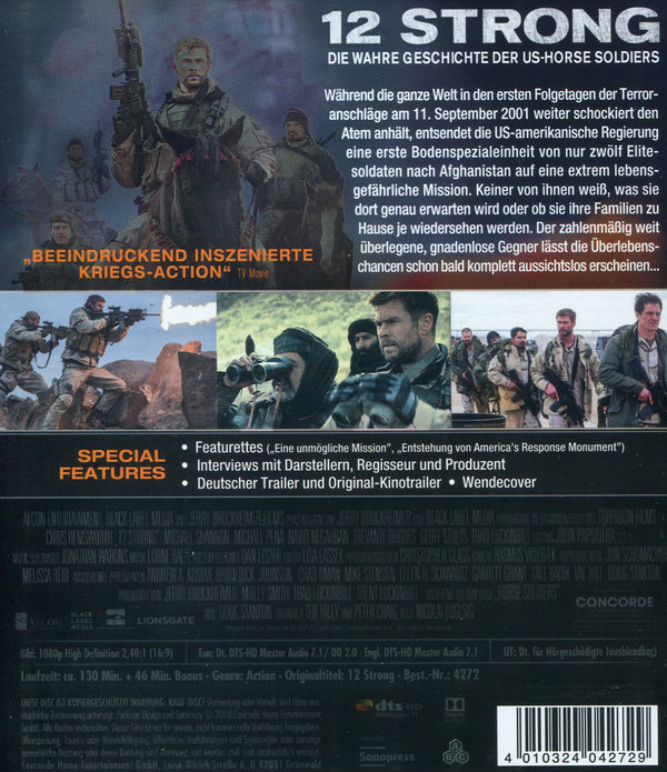 12 Strong - Die wahre Geschichte der US-Horse Soldiers (blu-ray)