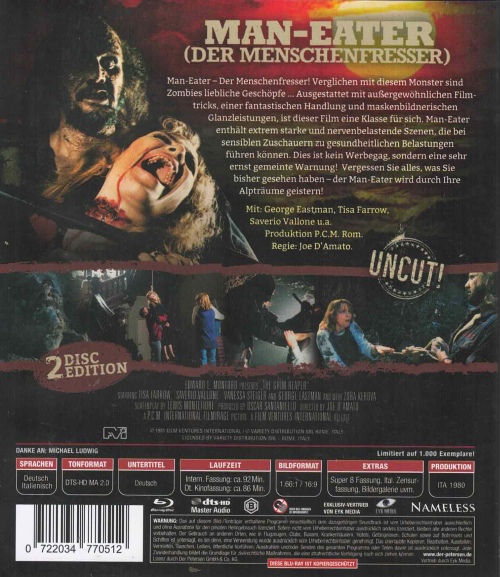 Man Eater - Der Menschenfresser - Uncut Edition (blu-ray)