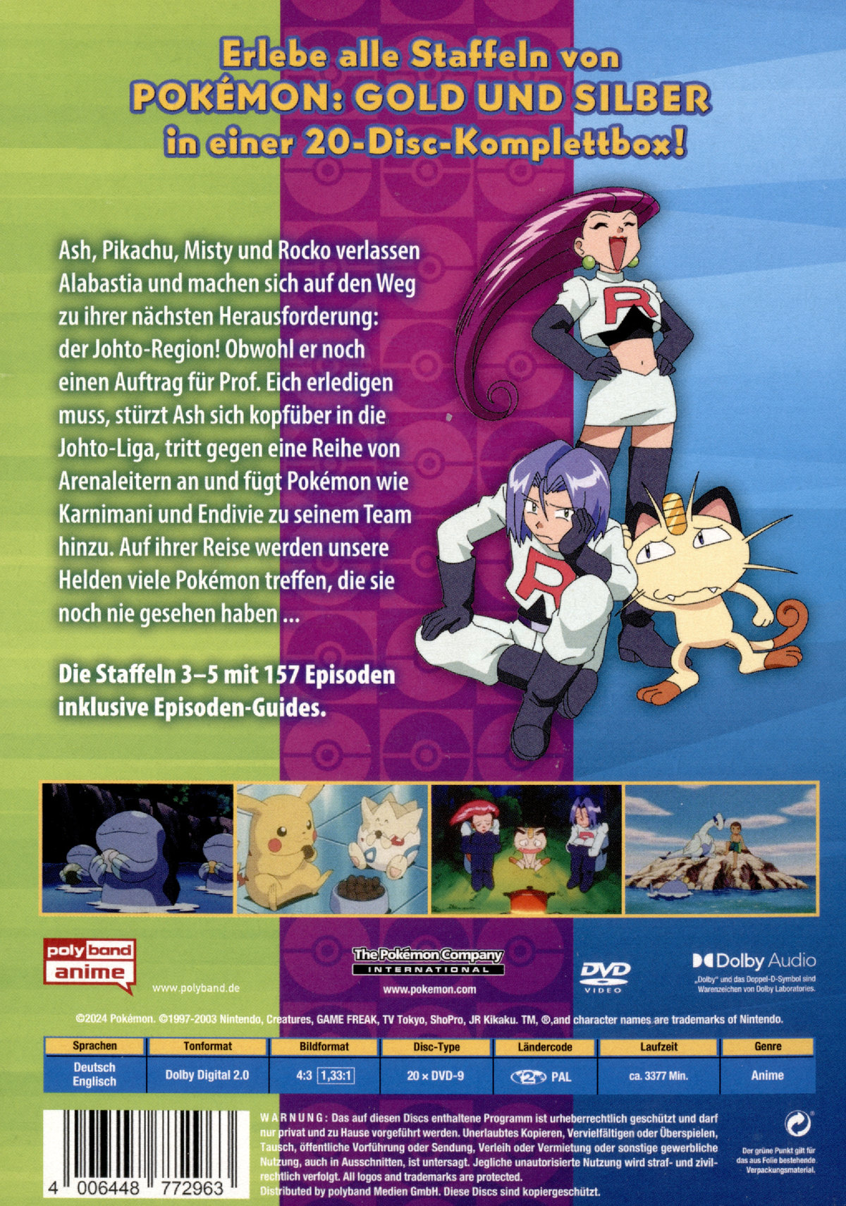 Pokémon - Die TV-Serie: Gold und Silber - Staffel 3-5  [20 DVDs]  (DVD)