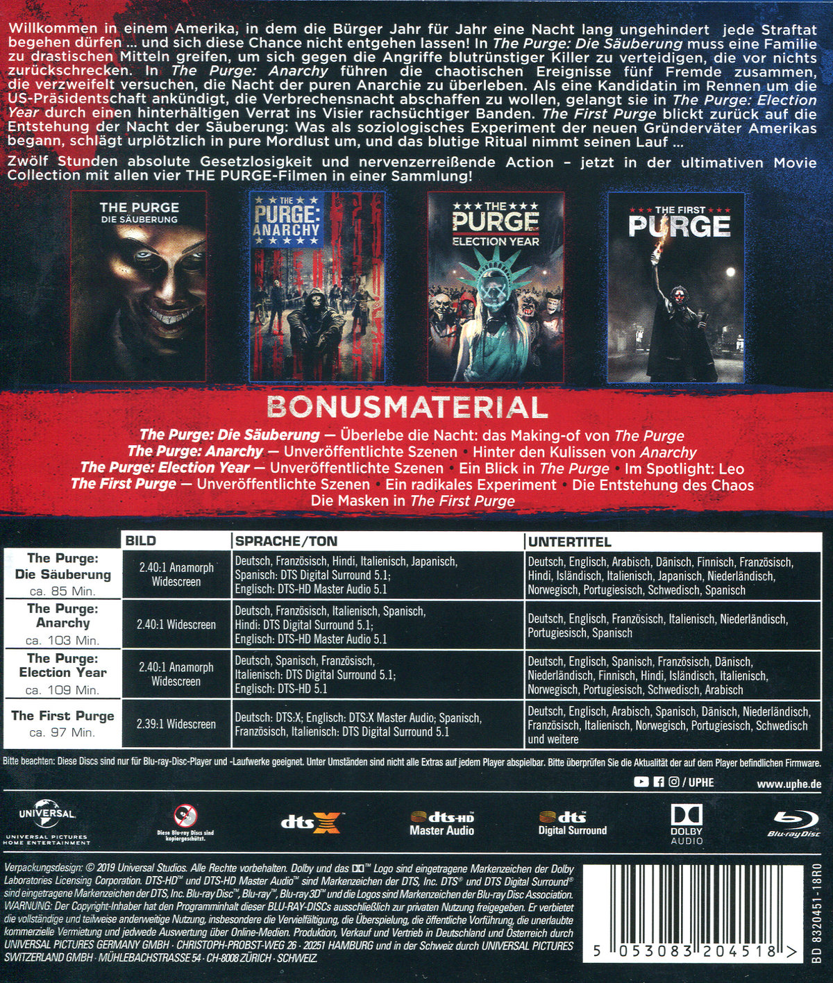 Purge, The - 4-Movie-Collection (blu-ray)