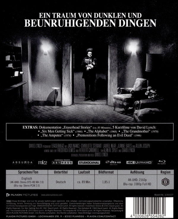 Eraserhead  (4K Ultra HD) (+ Blu-ray)