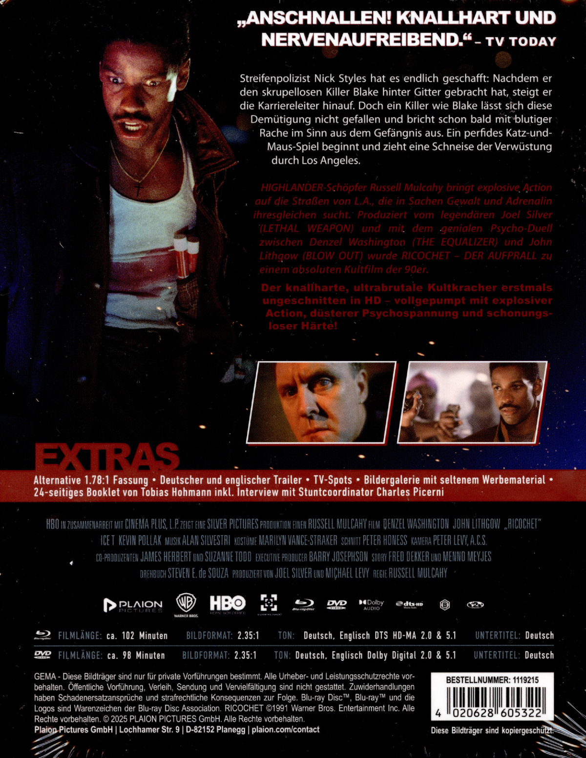 Ricochet - Der Aufprall - Uncut Mediabook Edition  (DVD+blu-ray)