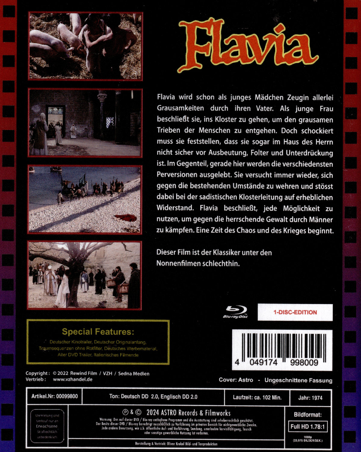 Flavia - Nonnen bis aufs Blut gequält - Uncut Edition  (Blu-ray Disc)