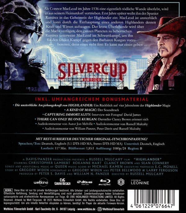 Highlander (4K Remastered)  (Blu-ray Disc)