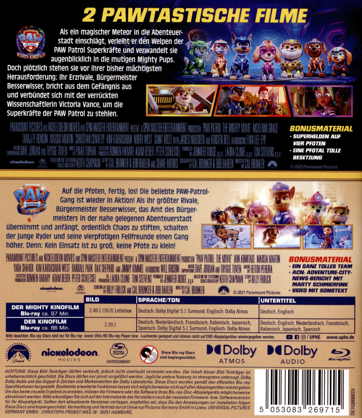 PAW Patrol: Der Mighty Kinofilm & PAW Patrol: Der Kinofilm  [2 BRs]  (Blu-ray Disc)