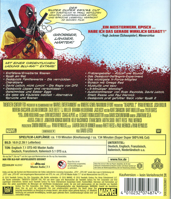 Deadpool 2 (blu-ray)