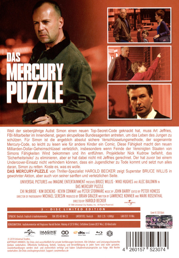 Mercury Puzzle, Das - Uncut Mediabook Edition (DVD+blu-ray) (B)