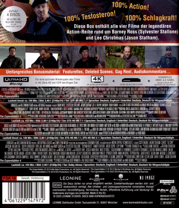 The Expendables 1-4  (4K Ultra HD)