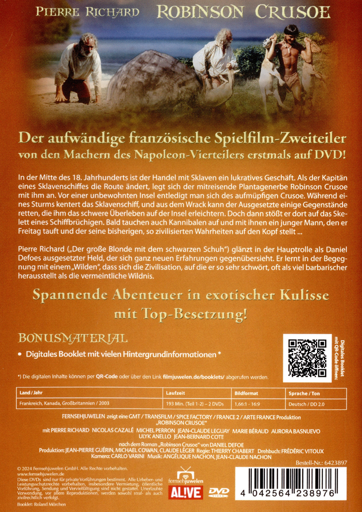 Robinson Crusoe - Der komplette Zweiteiler (Neuauflage)  [2 DVDs]  (DVD)