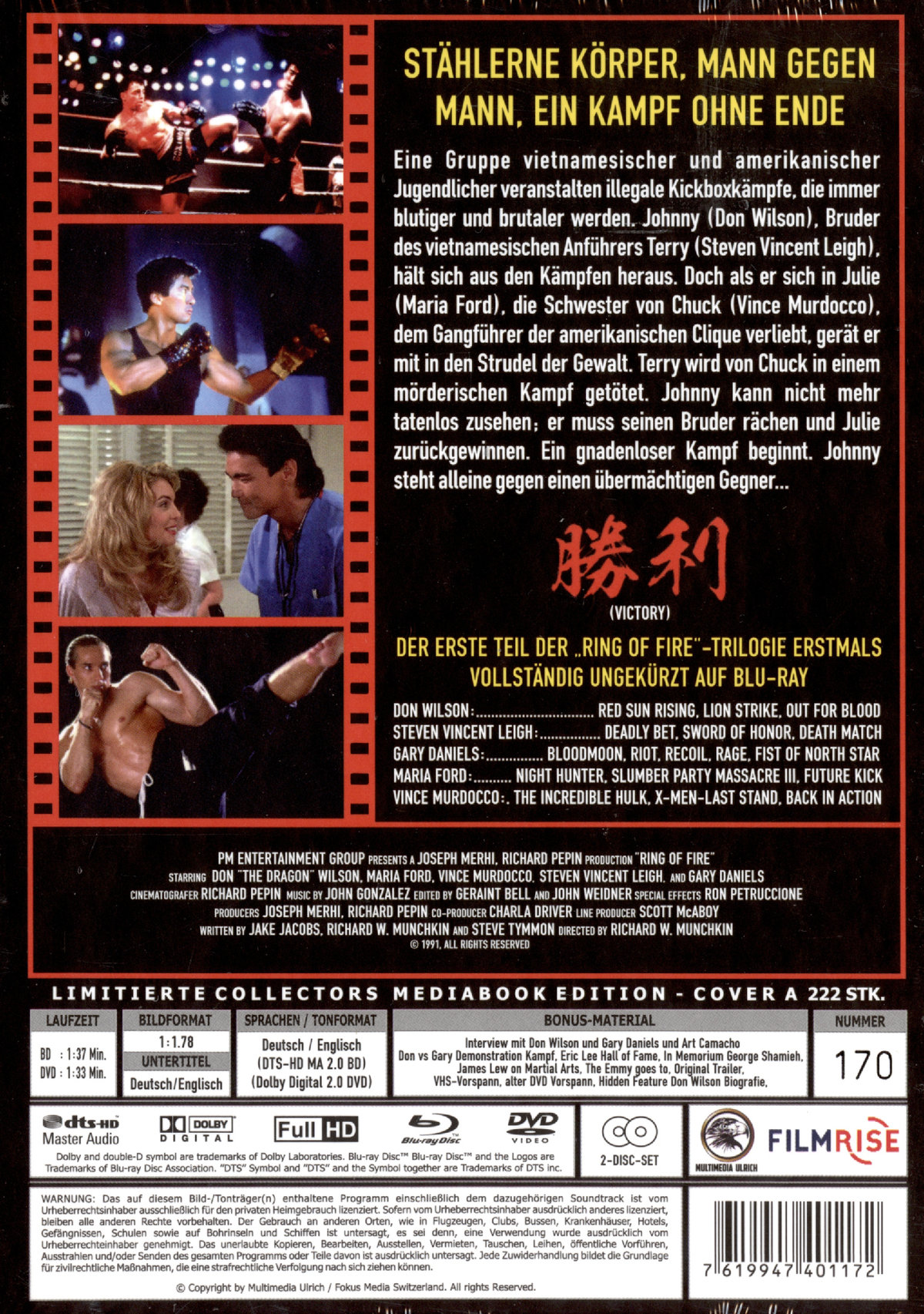 Ring of Fire - Bloodfist Fighter 2 - Uncut Mediabook Edition  (DVD+blu-ray) (A)