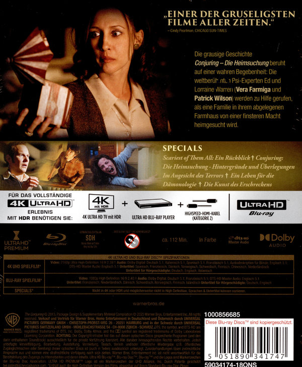 Conjuring - Die Heimsuchung - Steelbook - Limited Edition  (4K Ultra HD) (+ Blu-ray) 