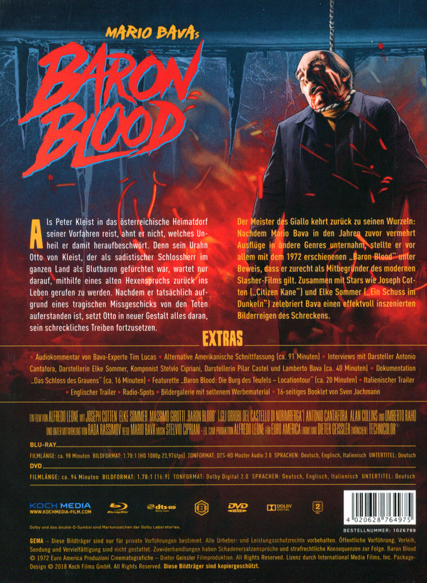 Baron Blood - Mario Bava Mediabook Edition (DVD+blu-ray)