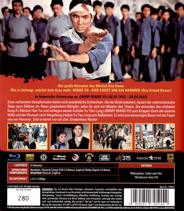 Wang Yu: EINE FAUST WIE EIN HAMMER - COVER A  (Blu-ray Disc)