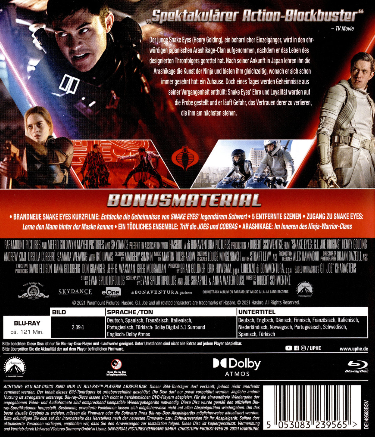 Snake Eyes: G.I. Joe Origins (blu-ray)