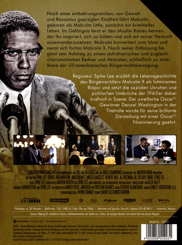 Malcolm X - Uncut Mediabook Edition  (4K Ultra HD+blu-ray)
