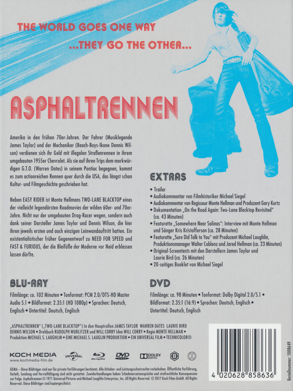 Asphaltrennen - Two-Lane Blacktop - Limited Mediabook Edition (DVD+blu-ray)