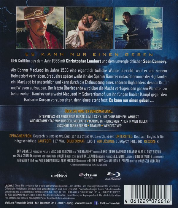 Highlander - Es kann nur einen geben (blu-ray)