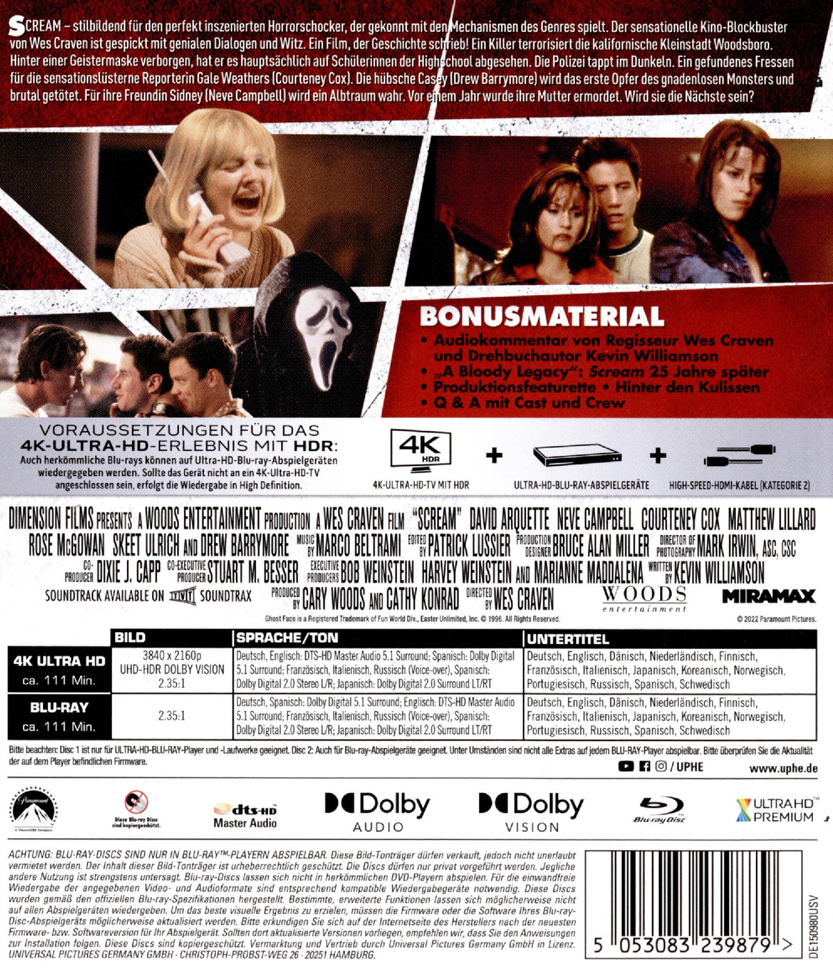 Scream - Uncut Edition (4K Ultra HD)