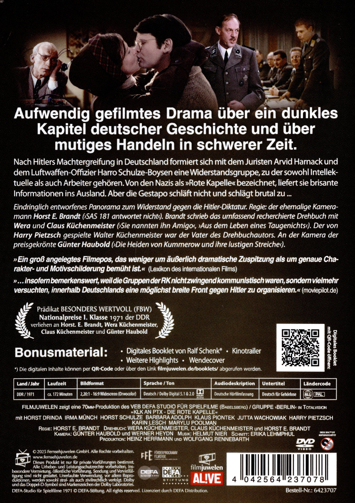 KLK an PTX - Die Rote Kapelle  (Neuauflage) (DEFA Filmjuwelen)  (DVD)