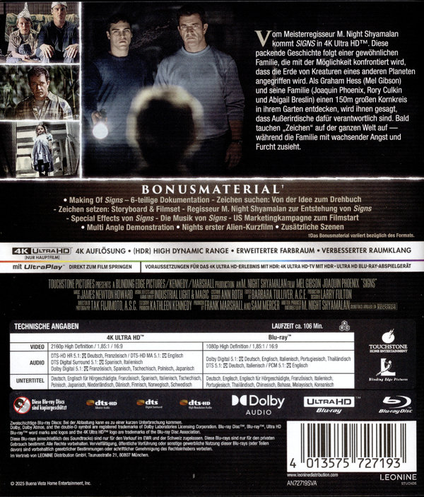 Signs - Zeichen  (4K Ultra HD) (+ Blu-ray)