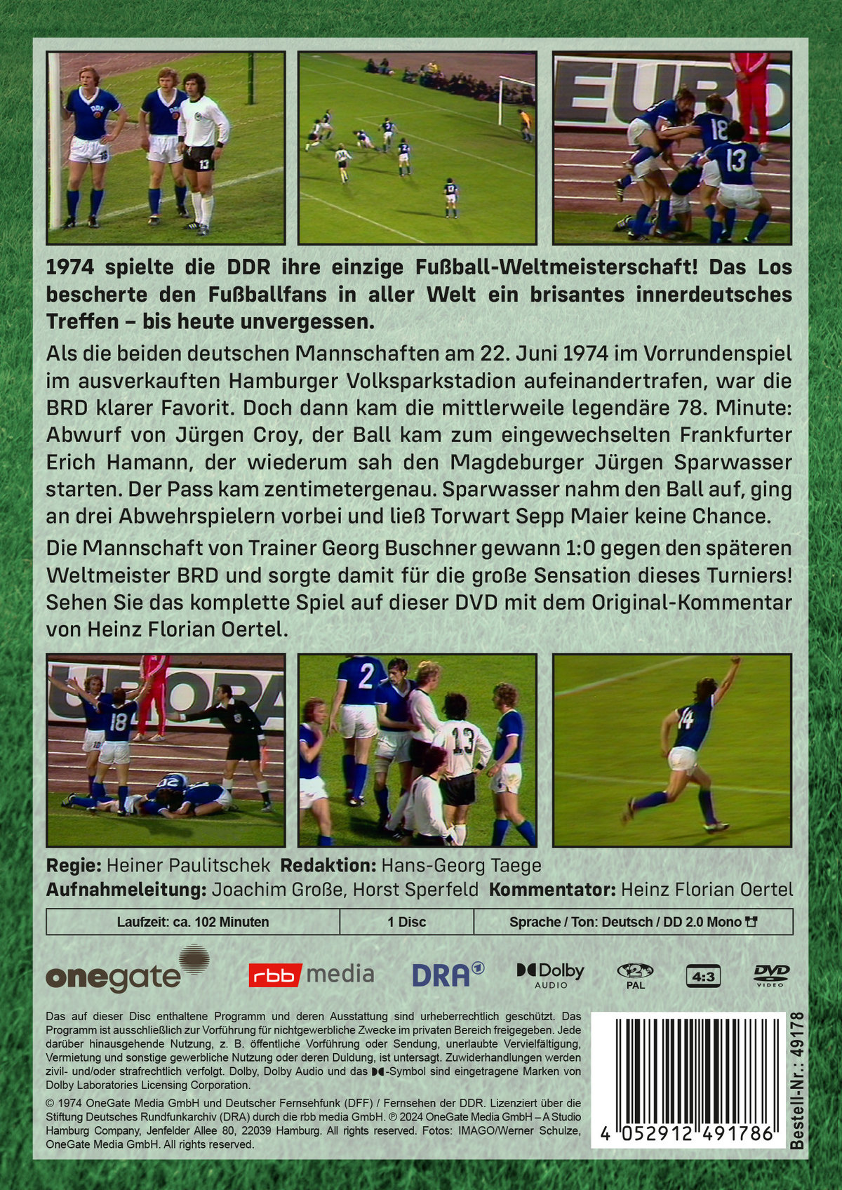 Fußball-WM 1974 - DDR:BRD 1:0  (DVD)