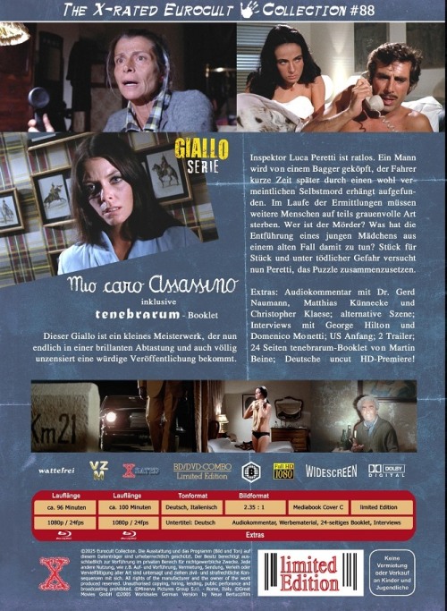 My Dear Killer - Mio caro assassino - Uncut Eurocult Mediabook Collection  (DVD+blu-ray) (C)