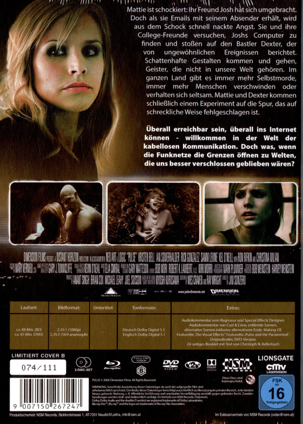 Pulse - Du bist tot, bevor du stirbst - Uncut Mediabook Edition  (DVD+blu-ray) (B)